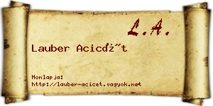 Lauber Acicét névjegykártya